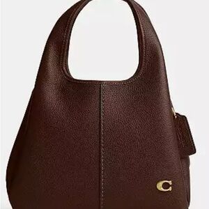 LANA Coach Dark Brown Leather Shoulder Bag